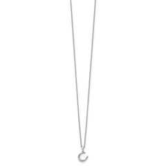White Ice Sterling Silver Rhodium-plated 18 Inch Diamond Horseshoe Necklace with 2 Inch Extender QW444-18