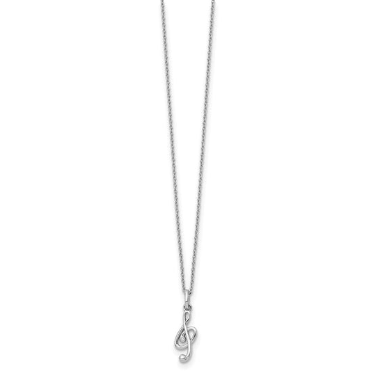 White Ice Sterling Silver Rhodium-plated 18 Inch Diamond Musical Necklace with 2 Inch Extender QW447-18