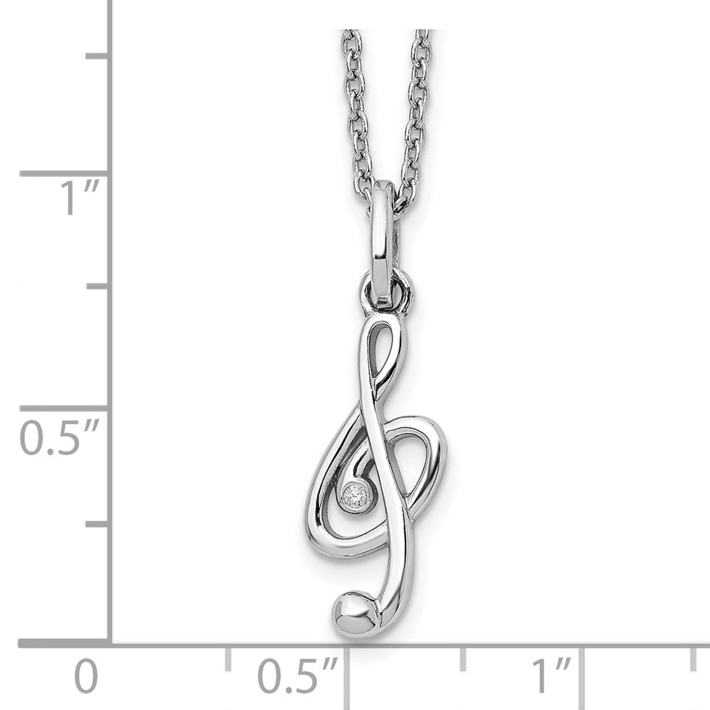 White Ice Sterling Silver Rhodium-plated 18 Inch Diamond Musical Necklace with 2 Inch Extender QW447-18