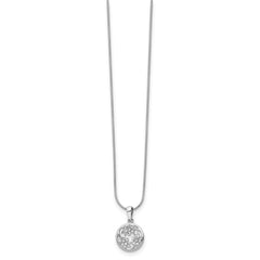 White Ice Sterling Silver Rhodium-plated 18 Inch Diamond Flower Necklace with 2 Inch Extender QW449-18