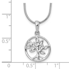White Ice Sterling Silver Rhodium-plated 18 Inch Diamond Tree Necklace with 2 Inch Extender QW450-18