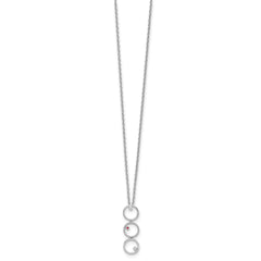 White Ice Sterling Silver Rhodium-plated 18 Inch Diamond and Ruby Necklace with 2 Inch Extender QW461-18