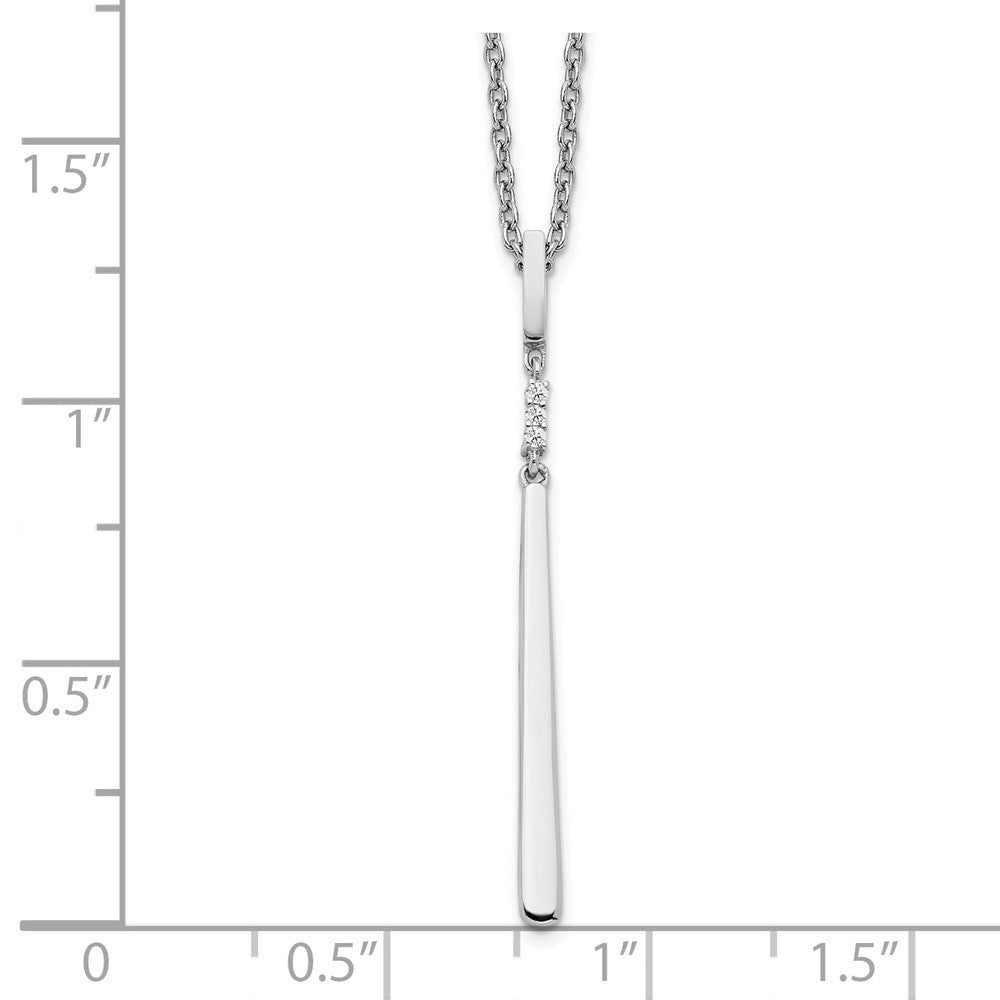 White Ice Sterling Silver Rhodium-plated 18 Inch Diamond Necklace with 2 Inch Extender QW463-18