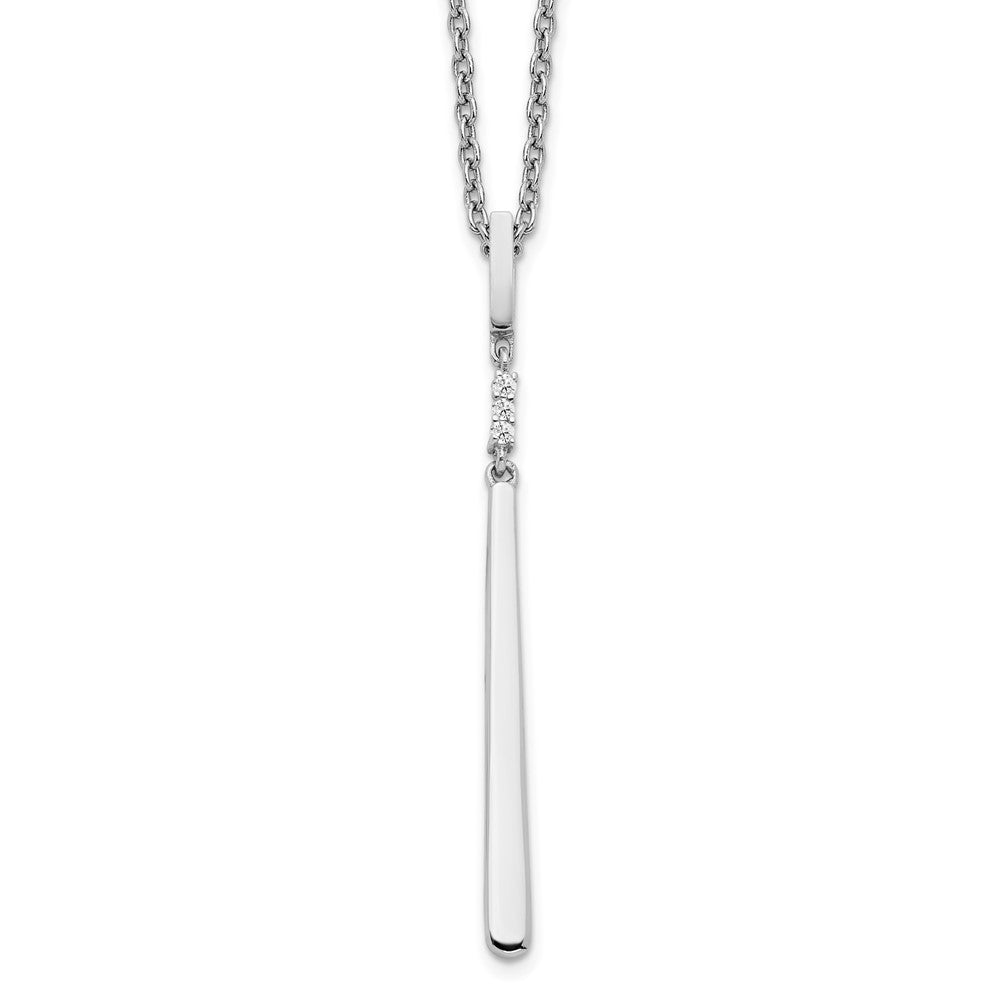 White Ice Sterling Silver Rhodium-plated 18 Inch Diamond Necklace with 2 Inch Extender QW463-18