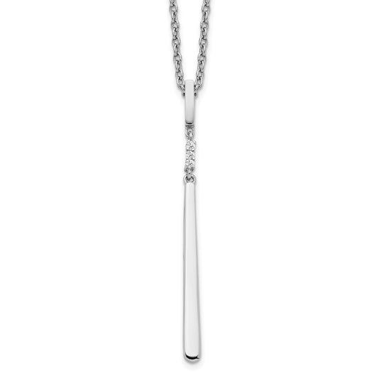White Ice Sterling Silver Rhodium-plated 18 Inch Diamond Necklace with 2 Inch Extender QW463-18