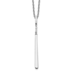 White Ice Sterling Silver Rhodium-plated 18 Inch Diamond Necklace with 2 Inch Extender QW463-18