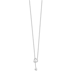 White Ice Sterling Silver Rhodium-plated 18 Inch Diamond Heart Necklace QW465-18