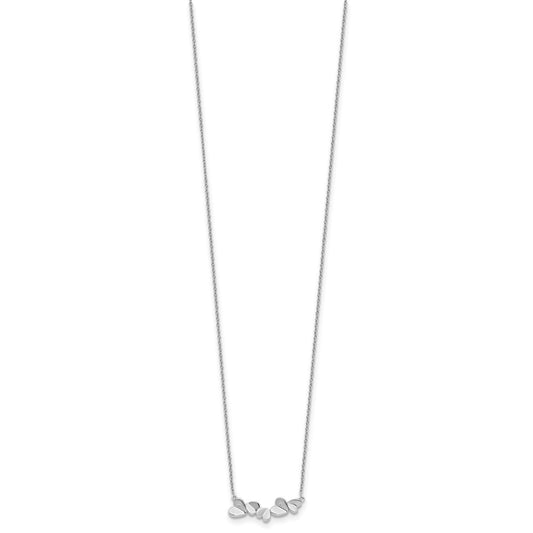 White Ice Sterling Silver Rhodium-plated 18 Inch Diamond Heart Bar Necklace QW467-18