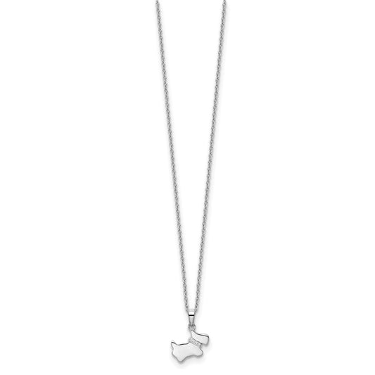 White Ice Sterling Silver Rhodium-plated 18 Inch Diamond Dog Necklace with 2 Inch Extender QW471-18