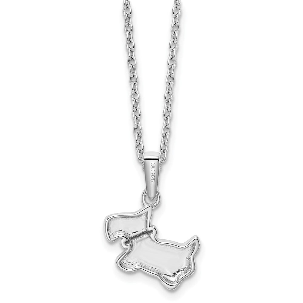 White Ice Sterling Silver Rhodium-plated 18 Inch Diamond Dog Necklace with 2 Inch Extender QW471-18