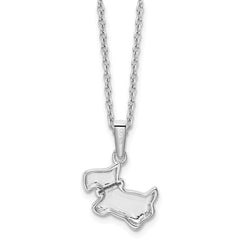 White Ice Sterling Silver Rhodium-plated 18 Inch Diamond Dog Necklace with 2 Inch Extender QW471-18