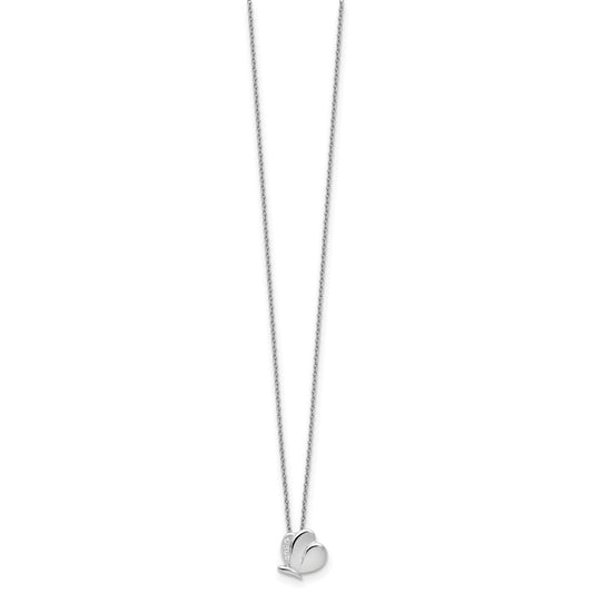 White Ice Sterling Silver Rhodium-plated 18 Inch Diamond Butterfly Necklace with 2 Inch Extender QW475-18
