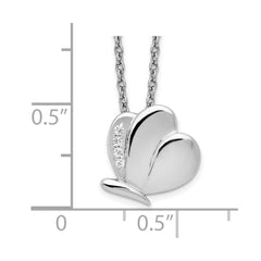 White Ice Sterling Silver Rhodium-plated 18 Inch Diamond Butterfly Necklace with 2 Inch Extender QW475-18