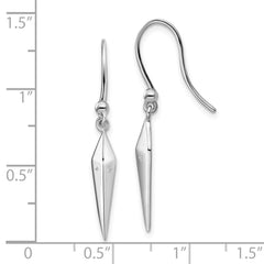 QW483 White Ice Sterling Silver Rhodium-plated Diamond Shepherd Hook Dangle Earrings