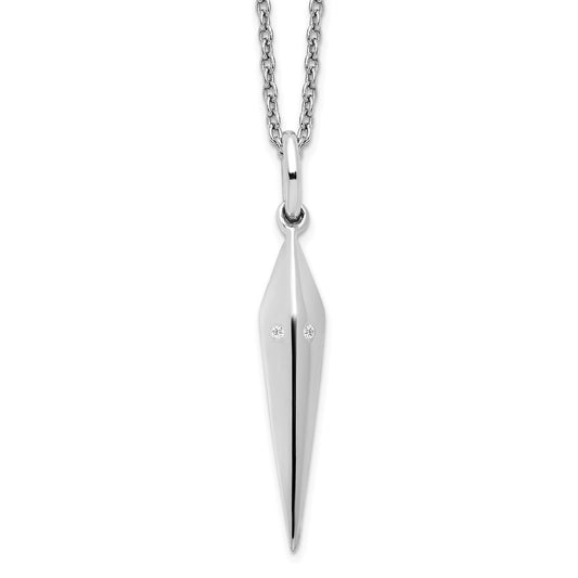 White Ice Sterling Silver Rhodium-plated 18 Inch Diamond Necklace with 2 Inch Extender QW484-18
