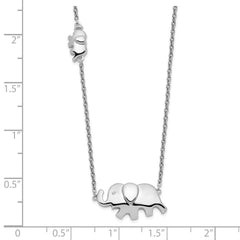 White Ice Sterling Silver Rhodium-plated 18 Inch Diamond Elephant Necklace QW487-18