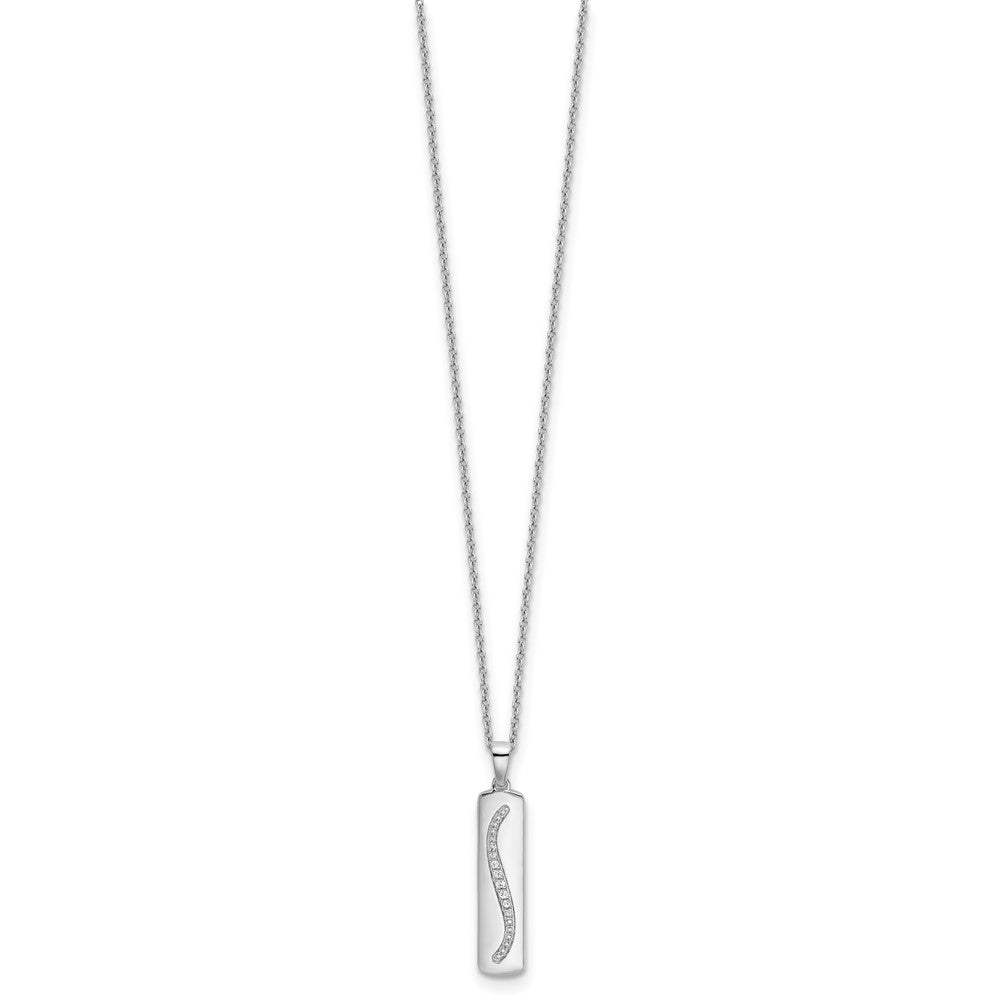 White Ice Sterling Silver Rhodium-plated 18 Inch Diamond Necklace with 2 Inch Extender QW494-18