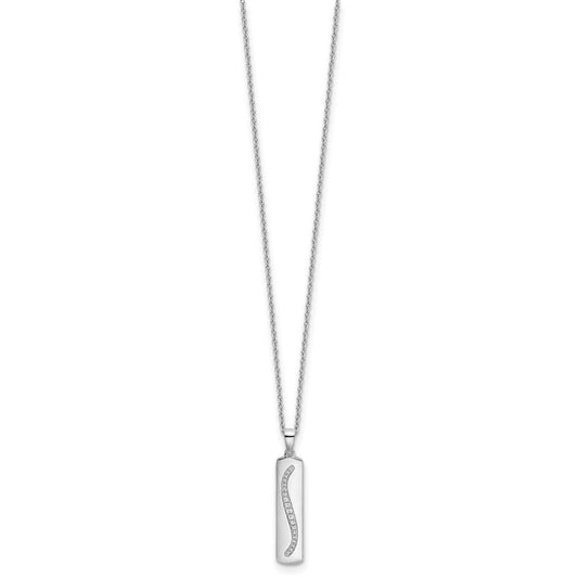 White Ice Sterling Silver Rhodium-plated 18 Inch Diamond Necklace with 2 Inch Extender QW494-18