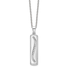 White Ice Sterling Silver Rhodium-plated 18 Inch Diamond Necklace with 2 Inch Extender QW494-18