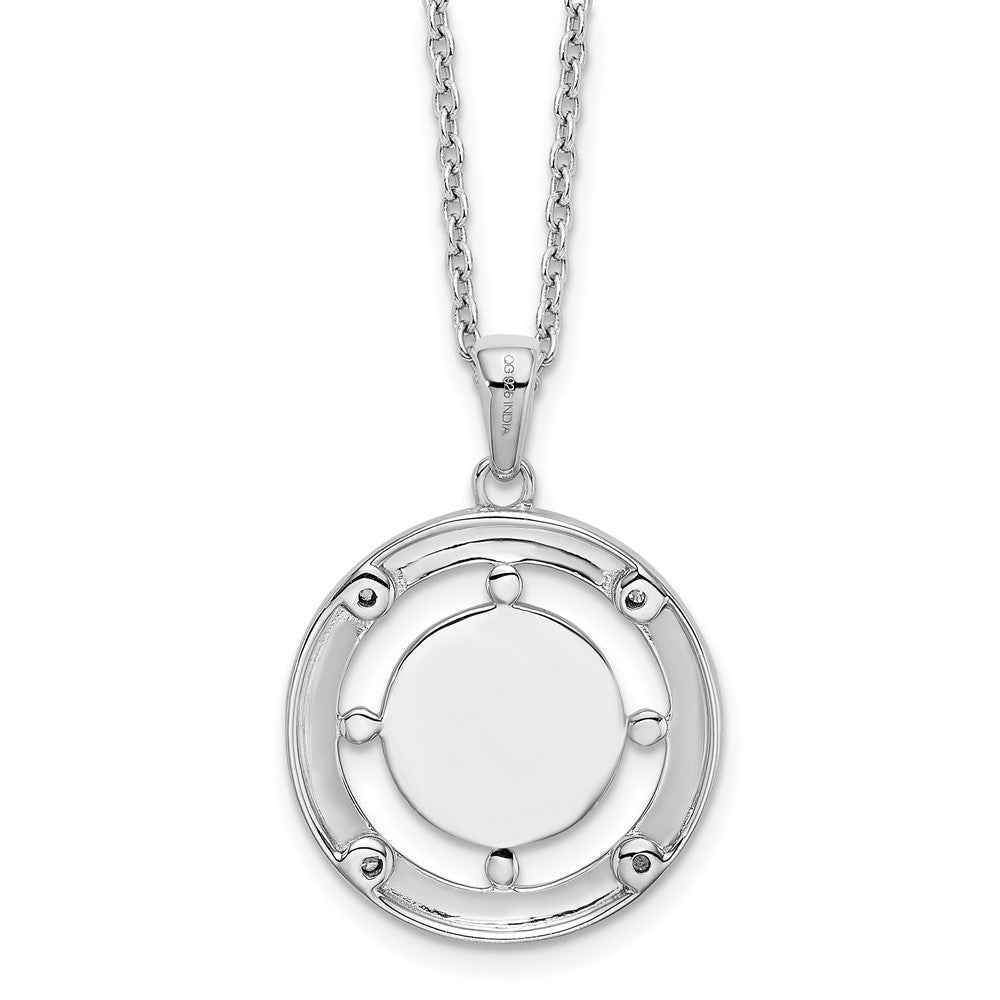 White Ice Sterling Silver Rhodium-plated 18 Inch Diamond Letter A Initial Necklace with 2 Inch Extender QW499A-18