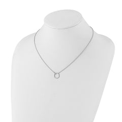 White Ice Sterling Silver Rhodium-plated 18 Inch Diamond Hexagon Necklace QW506-18