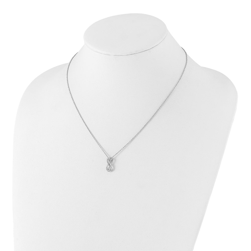 White Ice Sterling Silver Rhodium-plated 18 Inch Diamond Infinity Symbol Necklace with 2 Inch Extender QW523-18