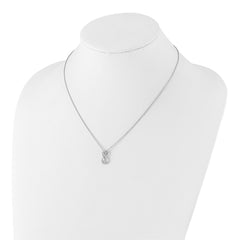 White Ice Sterling Silver Rhodium-plated 18 Inch Diamond Infinity Symbol Necklace with 2 Inch Extender QW523-18