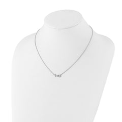 White Ice Sterling Silver Rhodium-plated 18 Inch Diamond Heart with Heartbeat Necklace QW532-18