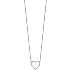 White Ice Sterling Silver Rhodium-plated 18 Inch Diamond Open Heart Necklace QW534-18