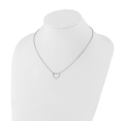 White Ice Sterling Silver Rhodium-plated 18 Inch Diamond Open Heart Necklace QW534-18