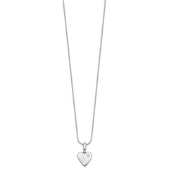 White Ice Sterling Silver Rhodium-plated 18 Inch Diamond Heart Necklace with 2 Inch Extender QW536-18