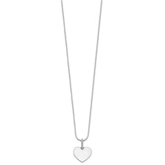 White Ice Sterling Silver Rhodium-plated 18 Inch Diamond Heart Necklace with 2 Inch Extender QW540-18