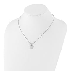 White Ice Sterling Silver Rhodium-plated 18 Inch Diamond Heart Necklace with 2 Inch Extender QW540-18