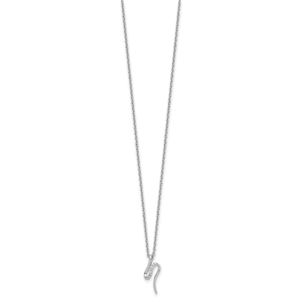 White Ice Sterling Silver Rhodium-plated 18 inch Diamond Necklace plus 2 inch Extender QW545-18