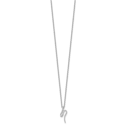 White Ice Sterling Silver Rhodium-plated 18 inch Diamond Necklace plus 2 inch Extender QW545-18