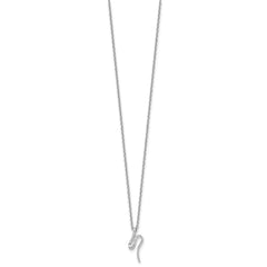 White Ice Sterling Silver Rhodium-plated 18 inch Diamond Necklace plus 2 inch Extender QW545-18