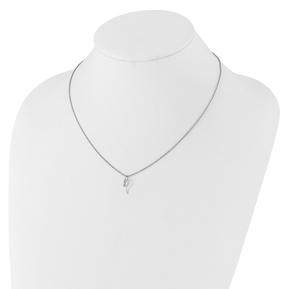White Ice Sterling Silver Rhodium-plated 18 inch Diamond Necklace plus 2 inch Extender QW545-18
