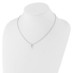 White Ice Sterling Silver Rhodium-plated 18 inch Diamond Necklace plus 2 inch Extender QW545-18