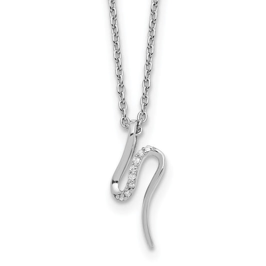 White Ice Sterling Silver Rhodium-plated 18 inch Diamond Necklace plus 2 inch Extender QW545-18