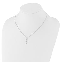 White Ice Sterling Silver Rhodium-plated 18 inch Diamond Lightning Bolt Necklace plus 2 inch Extender QW547-18