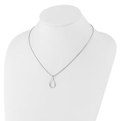 White Ice Sterling Silver Rhodium-plated Diamond Teardrop 18 inch Necklace plus 2 inch Extender QW548-18