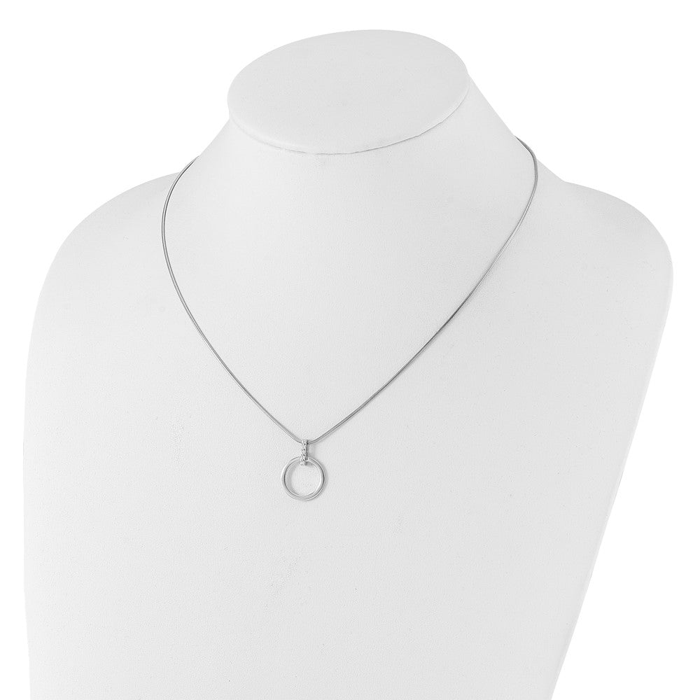 White Ice Sterling Silver Rhodium-plated Diamond Open Circle 18inch Necklace plus 2 inch Extender QW557-18