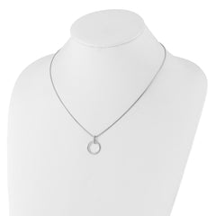 White Ice Sterling Silver Rhodium-plated Diamond Open Circle 18inch Necklace plus 2 inch Extender QW557-18