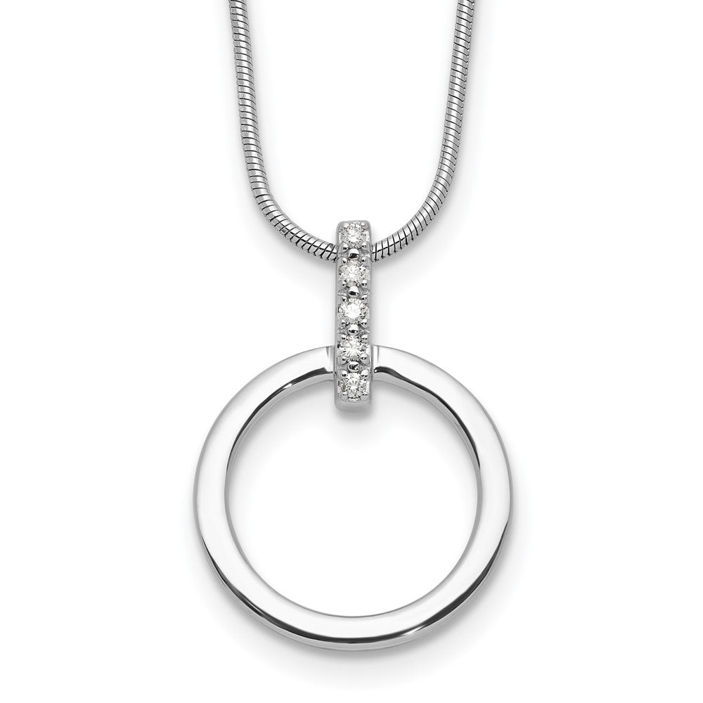 White Ice Sterling Silver Rhodium-plated Diamond Open Circle 18inch Necklace plus 2 inch Extender QW557-18