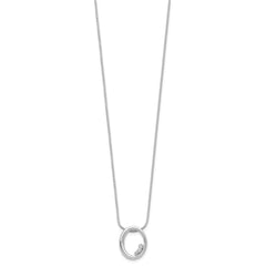 White Ice Sterling Silver Rhodium-plated 18 inch Diamond Oval Necklace plus 2 inch Extender QW560-18
