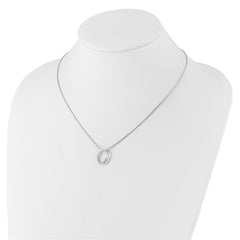 White Ice Sterling Silver Rhodium-plated 18 inch Diamond Oval Necklace plus 2 inch Extender QW560-18