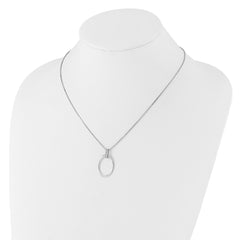 White Ice Sterling Silver Rhodium-plated 18 inch Diamond Oval Necklace plus 2 in Extender QW562-18