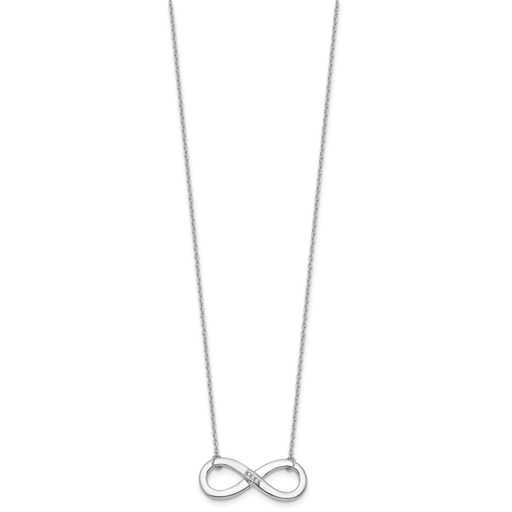 White Ice Sterling Silver Rhodium-plated 18 inch Diamond Infinity Necklace QW564-18