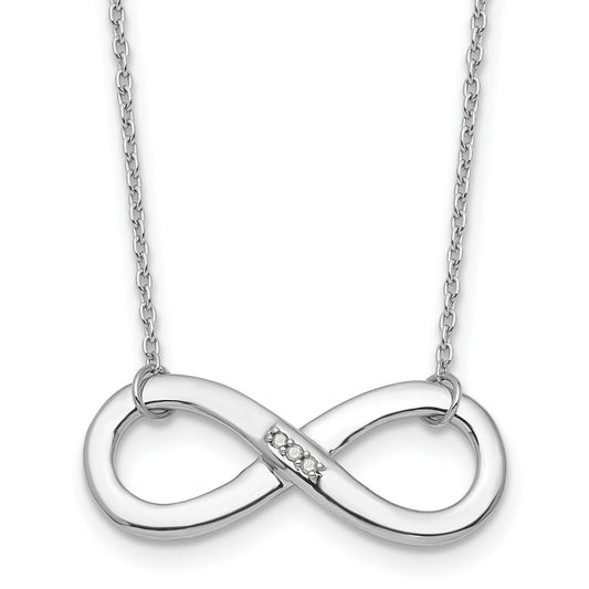 White Ice Sterling Silver Rhodium-plated 18 inch Diamond Infinity Necklace QW564-18
