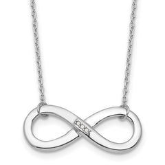White Ice Sterling Silver Rhodium-plated 18 inch Diamond Infinity Necklace QW564-18